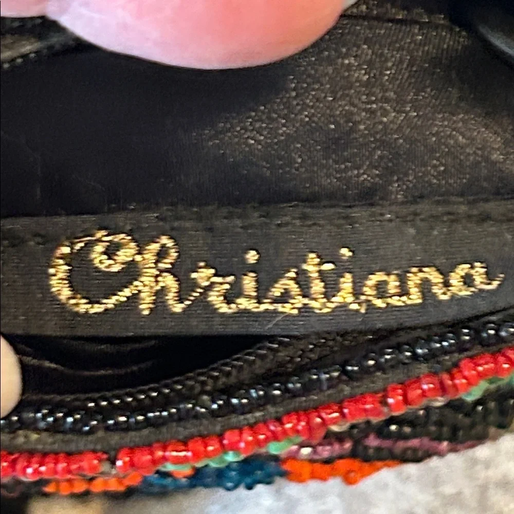 CRISTIANA VINTAGE 70 s BEADED MINI CROSSBODY BAG